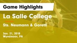 La Salle College  vs Sts. Neumann & Goretti  Game Highlights - Jan. 21, 2018