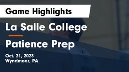La Salle College  vs Patience Prep Game Highlights - Oct. 21, 2023