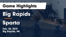 Big Rapids  vs Sparta  Game Highlights - Feb. 28, 2019