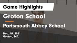 Groton School  vs Portsmouth Abbey School Game Highlights - Dec. 18, 2021