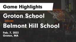 Groton School  vs Belmont Hill School Game Highlights - Feb. 7, 2022