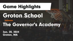 Groton School  vs The Governor's Academy Game Highlights - Jan. 20, 2024