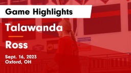Talawanda  vs Ross  Game Highlights - Sept. 16, 2023