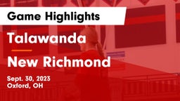 Talawanda  vs New Richmond  Game Highlights - Sept. 30, 2023