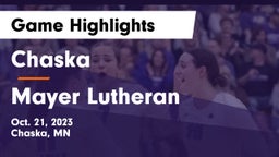 Chaska  vs Mayer Lutheran Game Highlights - Oct. 21, 2023