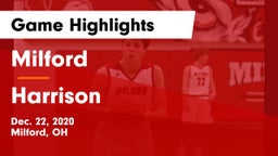 Milford  vs Harrison  Game Highlights - Dec. 22, 2020