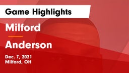 Milford  vs Anderson  Game Highlights - Dec. 7, 2021