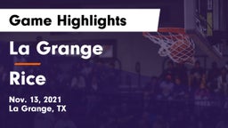 La Grange  vs Rice  Game Highlights - Nov. 13, 2021