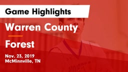Warren County  vs Forest Game Highlights - Nov. 23, 2019