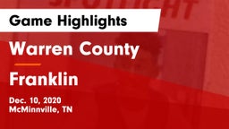 Warren County  vs Franklin  Game Highlights - Dec. 10, 2020