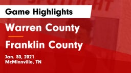 Warren County  vs Franklin County  Game Highlights - Jan. 30, 2021