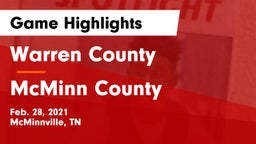 Warren County  vs McMinn County  Game Highlights - Feb. 28, 2021