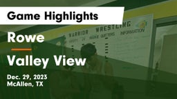 Rowe  vs Valley View  Game Highlights - Dec. 29, 2023