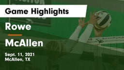 Rowe  vs McAllen  Game Highlights - Sept. 11, 2021