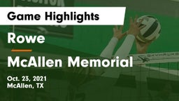 Rowe  vs McAllen Memorial  Game Highlights - Oct. 23, 2021