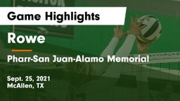 Rowe  vs Pharr-San Juan-Alamo Memorial  Game Highlights - Sept. 25, 2021