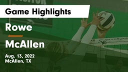 Rowe  vs McAllen  Game Highlights - Aug. 13, 2022