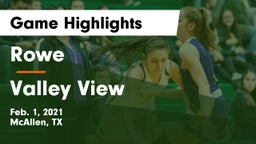 Rowe  vs Valley View  Game Highlights - Feb. 1, 2021
