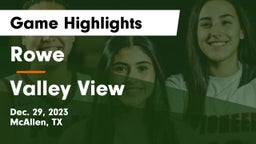 Rowe  vs Valley View  Game Highlights - Dec. 29, 2023