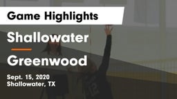 Shallowater  vs Greenwood   Game Highlights - Sept. 15, 2020