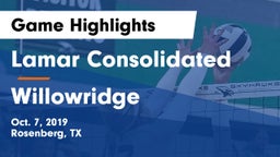 Lamar Consolidated  vs Willowridge  Game Highlights - Oct. 7, 2019