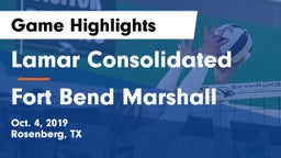 Lamar Consolidated  vs Fort Bend Marshall Game Highlights - Oct. 4, 2019