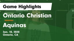 Ontario Christian  vs Aquinas Game Highlights - Jan. 10, 2020