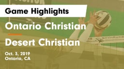 Ontario Christian  vs Desert Christian  Game Highlights - Oct. 3, 2019