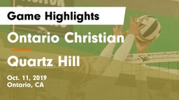 Ontario Christian  vs Quartz Hill  Game Highlights - Oct. 11, 2019