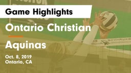 Ontario Christian  vs Aquinas  Game Highlights - Oct. 8, 2019