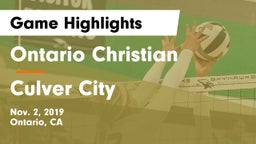 Ontario Christian  vs Culver City  Game Highlights - Nov. 2, 2019