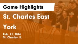 St. Charles East  vs York  Game Highlights - Feb. 21, 2024