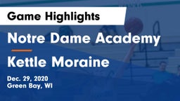 Notre Dame Academy vs Kettle Moraine  Game Highlights - Dec. 29, 2020