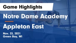 Notre Dame Academy vs Appleton East  Game Highlights - Nov. 23, 2021