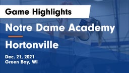 Notre Dame Academy vs Hortonville  Game Highlights - Dec. 21, 2021