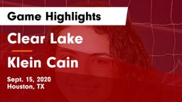 Clear Lake  vs Klein Cain  Game Highlights - Sept. 15, 2020