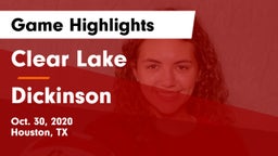 Clear Lake  vs Dickinson  Game Highlights - Oct. 30, 2020