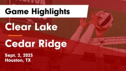Clear Lake  vs Cedar Ridge  Game Highlights - Sept. 2, 2023