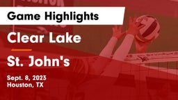 Clear Lake  vs St. John's  Game Highlights - Sept. 8, 2023