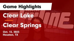 Clear Lake  vs Clear Springs  Game Highlights - Oct. 13, 2023