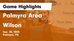 Palmyra Area  vs Wilson  Game Highlights - Jan. 20, 2020