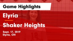 Elyria  vs Shaker Heights  Game Highlights - Sept. 17, 2019