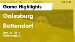 Galesburg  vs Bettendorf  Game Highlights - Dec. 16, 2017