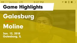 Galesburg  vs Moline  Game Highlights - Jan. 12, 2018