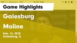 Galesburg  vs Moline  Game Highlights - Feb. 16, 2018
