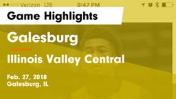 Galesburg  vs Illinois Valley Central Game Highlights - Feb. 27, 2018
