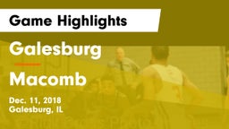 Galesburg  vs Macomb  Game Highlights - Dec. 11, 2018