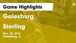 Galesburg  vs Sterling  Game Highlights - Dec. 28, 2018