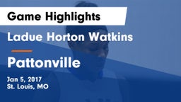 Ladue Horton Watkins  vs Pattonville  Game Highlights - Jan 5, 2017