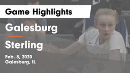 Galesburg  vs Sterling  Game Highlights - Feb. 8, 2020
